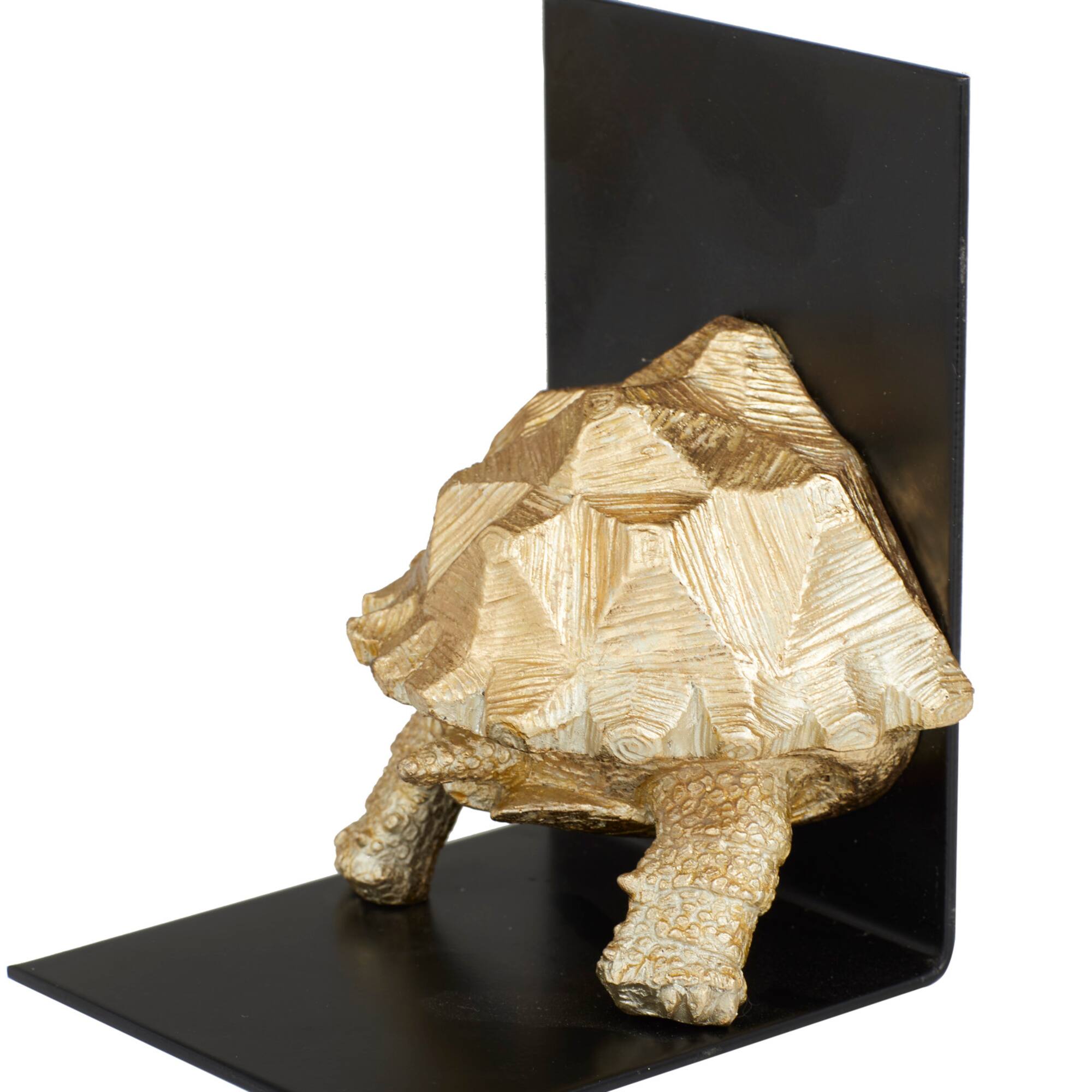 CosmoLiving by Cosmopolitan Brass Polystone Coastal Bookends, 6" x 5" x 4"